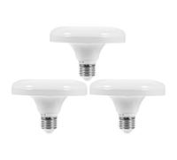 VINTORKY 3 Pièces Ampoule LED E27 Plate 24 W 220 V Haute Puissance | Plastique PC Blanc, Remplacement sans Outil, Éclairage de Chambres et Commerces, Compatible Luminaires E27, Lot de Trois