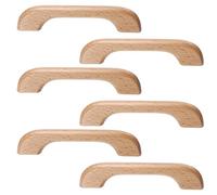 VINTORKY 6pièces Poignées de Meuble Bois Massif Entraxe Modèle Pont-bridge Style Rustique Facile à Installer pour Armoires et Étagères