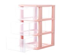 VINTORKY Armoire de Rangement à Tiroirs Boîte de Rangement de Bureau 3 Niveaux Transparente Compartiments Séparés pour Cosmétiques Papeterie et Accessoires Organisation Maison Bureau