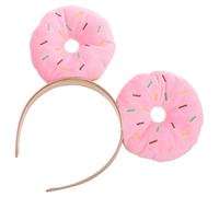 VINTORKY Bandeau de Fête Rose Donuts Réalistes en Éponge et Coton, Bandeau Amusant et Confortable pour Carnaval et Célébrations Festives