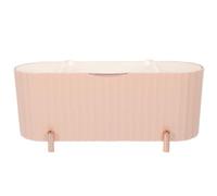 VINTORKY Boîte à Œufs de Beauté Organisateur Cosmétique en PP Rose à 3 Compartiments Couvercle Anti-poussière, pour Coton Démaquillant, Bureau et Coiffeuse