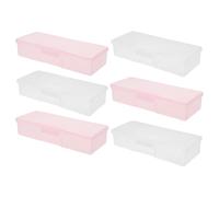 VINTORKY Boîte de Rangement Transparente 6pcs pour Outils à Ongles en Plastique Léger et Portable Compartiments Multiples pour Usage Professionnel Domicile