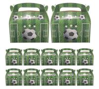VINTORKY Boîtes à Bonbons Design Créatif Lot de 12 avec Poignée en Papier et Rangement Pratique pour Fête de Football pour Anniversaire Garçon et Filles