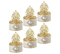 VINTORKY Boîtes à Dragées de Mariage en Plastique Or, Lot de 6 Pièces, Contenant pour Présents et Décoration, pour Restaurant ou Boutique de Desserts