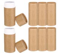 VINTORKY Boîtes de Rangement en Papier Kraft Cylindriques, Lot de 10 Tubes de 50 Ml Couvercle, pour Flacons d'Huile Essentielle et Coffrets Présents, Format Adapté Transport