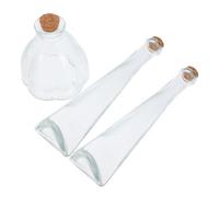 VINTORKY Bouteilles Décoratives en Verre Bouchon en Liège pour Cérémonie du Sable, Coffret de 3 Pots Apothicaire, pour Anniversaire et Rituel de Mariage