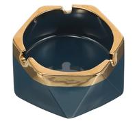 VINTORKY Cendrier en Céramique Bleu Chic et Créatif, Décoration Élégante pour Collection Personnelle et Intérieur, Grand Modèle Design pour Bureau ou Salon