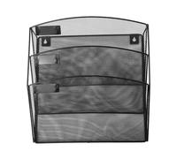VINTORKY Classeur Suspendu Mural Vertical A4 en Fer Noir, Multi-Couches | Trieur Courrier Mural, Rangement Mural Bureau, Accès Facile, Installation Simple, Élégance Moderne