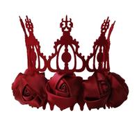 VINTORKY Couronne de Fleurs Rouges Accessoire Cheveux en Feutre et Ruban Délicate pour Femmes et Mères pour Fêtes à Thème et Cosplay