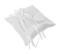 VINTORKY Coussin pour Réutilisable et Facile à Ranger D'alliances Carré Blanc en Tissu Design Floral Délicat Cérémonie de Mariage Romantique