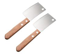 VINTORKY Couteau Beurre Tartineur Mini, Lot 2 Pièces, Acier Inoxydable Bois | Léger et Résistant, Facile à Utiliser Ranger, Argenté, pour Fromage en Bloc, Pain et Dessert