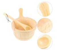 VINTORKY Ensemble Seau à Eau en Bois pour Sauna Pelle, Capacité Raisonnable, Matériau Bois Naturel, pour Usage Commercial et Hôtels