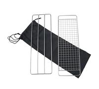 VINTORKY Fourniture de grilles de Cuisson en Acier Inoxydable Noir 3 pièces Set avec Protection Mains adaptées pour Cuisson au Barbecue en extérieur