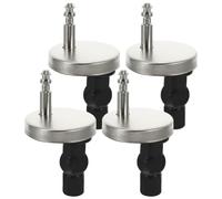 VINTORKY Kit Fixations de Charnières de Siège de Toilette en Acier Inoxydable et Nylon, 2 Sets pour Remplacement Rapide Compatible Plupart des Toilettes