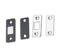 VINTORKY Loquets Magnétiques Ultra Fins Finition Noire Lot de 4 en Acier Manganèse Forte Tenue Fermeture Magnétique pour Porte D'armoire Coulissante
