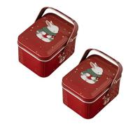 VINTORKY Lot de 2 Boîtes en Tôle pour Biscuits de Pâques, Boîte de Rangement Compacte et Légère pour Conserver Snacks et Friandises Lors de Fêtes