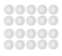 VINTORKY Lot de 20 bouchons en silicone en bambou et bois - Œillets en silicone pour bocaux - Couvercle de bocal - Trous de paille - Œillets en verre - Couvercle en bois - Bouchons de