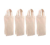 VINTORKY Lot de 4 Paquet à Bouteilles de Vin en Toile Blanche avec Poignées, Réutilisables et Élégants pour Présents, pour Rassemblements et Événements en Plein Air