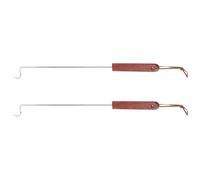 VINTORKY Lot de 4 Spatules en Acier Inoxydable avec Manche en Bois pour Barbecue, Crochet Viande, Protection Intégrité des Aliments, Poignée Confortable, pour Griller et Frire