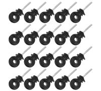 VINTORKY Lot de 50 Isolateurs de Clôture Électrique à Vis Visser pour Barres D'armature en Acier au Carbone, Clips Robustes Noirs pour Clôture Agricole et Écurie
