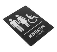 VINTORKY Panneau Wc Autocollant en Acrylique Noir Braille pour Accessibilité, Facile à Nettoyer, pour Signalisation des Toilettes Publiques