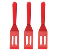 VINTORKY Petites Spatules à Steak en Silicone Rouge Outils Antiadhésifs Lot de 3 Ustensiles Cuisine Résistants Chaleur, Pelles à Biscuits Miniatures pour Cuisson Four et Pâtisserie