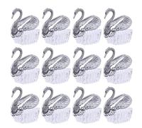 VINTORKY Plateau à Bonbons en Plastique Forme Cygne Lot de 12 pour Mariage et Fêtes Style Européen Argenté Contenant à Dragées