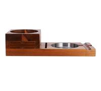 VINTORKY Plateau à Cigares en Bois Marron Détachable Cendrier Multifonction Élégant et Porte-Verres de Whisky pour Bureau et Maison