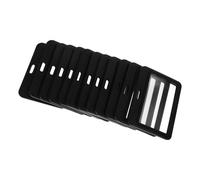 VINTORKY Porte-badge double face en plastique noir avec double fenêtres transparentes, lot de 12, format horizontal pliable, idéal pour usage intensif travail et en établissement