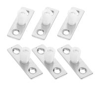 VINTORKY Porte Coulissante Argenté en Acier Inoxydable Patin de Guidance Guide Bas de Porte Coulissante Robuste Installation Facile Pack de 6 Pièces