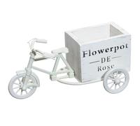 VINTORKY Porte-Stylo Vélo en Bois et Plastique Blanc, Support de Pot de Fleurs de Vélo, Décoration Délicate pour Centre de Table Mariage ou Bureau, Léger et Résistant
