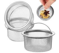 VINTORKY Récupérateur de nourriture pour évier Lot de 3 Crépines en acier inoxydable 304 Panier de filtration fine accessoire adaptable pour évier de cuisine domestique