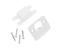 VINTORKY Sets de Plaques de Gâche pour Porte en Bois avec Kit de Vis Lot de 2 en Acier Inoxydable Argenté Finition Antique, Installation Facile et Utilisation Simple