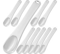 VINTORKY Spatules de Beauté Robustes et Pratiques Lot de 10 en Alliage Argenté avec Trou Suspendre pour Application Crème Visage et Contour des Yeux