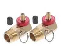 VINTORKY Vanne combinée en laiton 1/2 x 1/4 NPT avec poignée en aluminium, raccord de collecteur de compresseur d'air, vanne d'arrêt avec orifice de remplissage, pour réservoir d'air