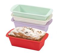 Vinuwu 4 Pièces Moule a Cake, Gateau Silicone Air Fryer Accessoires Petit | 19x9.5x6cm Antiadhésif Moules Rectangulaire pour Gâteaux Patisserie, Pain de Mie, Financiers, Ustensiles à Pâtisserie