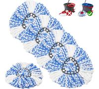 Vinuwu Lot de 5 têtes de balai de recharge adapté à Vileda H2Pro Spin Mop | Microfibre Serpillière pour système RinseClean à 2 réservoirs, lavables et réutilisables, Non adapté à Vileda Turbo