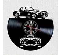 VINY WOODY Horloge murale en vinyle Silhouette Cobra Super Voiture de sport Décoration
