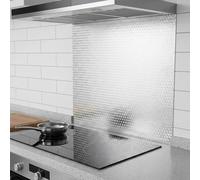 Vinyle Adhésif Aluminium 60 cm x 9 m - Crédence Adhésive Cuisine Résistante à l’Eau et Chaleur - Revêtement Mural Autocollant pour Meuble et Mur - Effet Aluminium Moderne - Facile à Poser