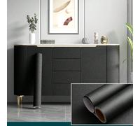 Vinyle adhésif noir pour plans de travail - Film adhésif pour armoires, bureaux, tiroirs - Imperméable et amovible 40*500,40 cm x 100 cm,40cmx300cm,40cm x 200cm,80 cm x 300 cm,80 cm x 500 cm,60 cm x 3