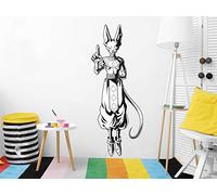 Vinyle mural Taille Real Dragon Ball Super Beerus Blanc et Noir Produit officiel | 44 x 110 cm | Autocollant | Mural | Décoration Maison | DBS