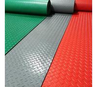 Vinyles Imperméables À Larges Côtes en Relief, Tapis De Sol en Plaques De | Glisse facile, durable, antidérapant, résistant à l'eau et aux taches, for dessous de voiture(Black,1.5x3m/4.9x9.8ft)