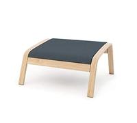 Vinylla Housse de rechange pour fauteuil Ikea Poang (repose-pieds design 2, coton, bleu lac)