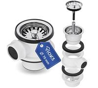 VIOKS Bonde à Tamis 70 mm Avec Écoulement de 1" et Raccord de Trop-Plein - Pour Évier de Cuisine