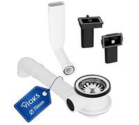 VIOKS Bonde de Lavabo avec Filtre à Mailles 70mm avec Créateur d'Espace, Bonde de Lavabo avec Trop-plein, Bonde de Lavabo avec Trop-plein pour Évier