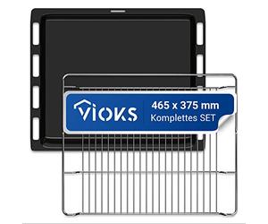 VIOKS Ensemble de Plaque Cuisson Four 465x375 mm et Grille pour Four Bosch 00662999 00574876, Plaque et Grille de Four de Rechange