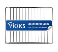 VIOKS Grille de Four Universelle Extensible 390/570x310 mm pour Cuisson, Convient comme Grille pour Four Bosch, Whirlpool ou Grille de Pâtisserie