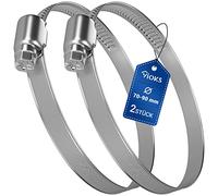 VIOKS Lot de 2 colliers de serrage 70-90 mm de diamètre/colliers de serrage/colliers de serrage en acier inoxydable/colliers de serrage & colliers de serrage en acier inoxydable