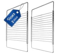 VIOKS Lot de 2 grilles de four, extensibles, 370/650 x 310 x 15 mm, en acier inoxydable, avec fermeture à vis