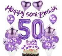 violet Ballon 50 ans anniversaire femme violet Décoration gâteau 50 ans anniversaire femme Décoration anniversaire 50 ans femme Ballon violet décoration anniversaire 50 ans femme ballon violet
